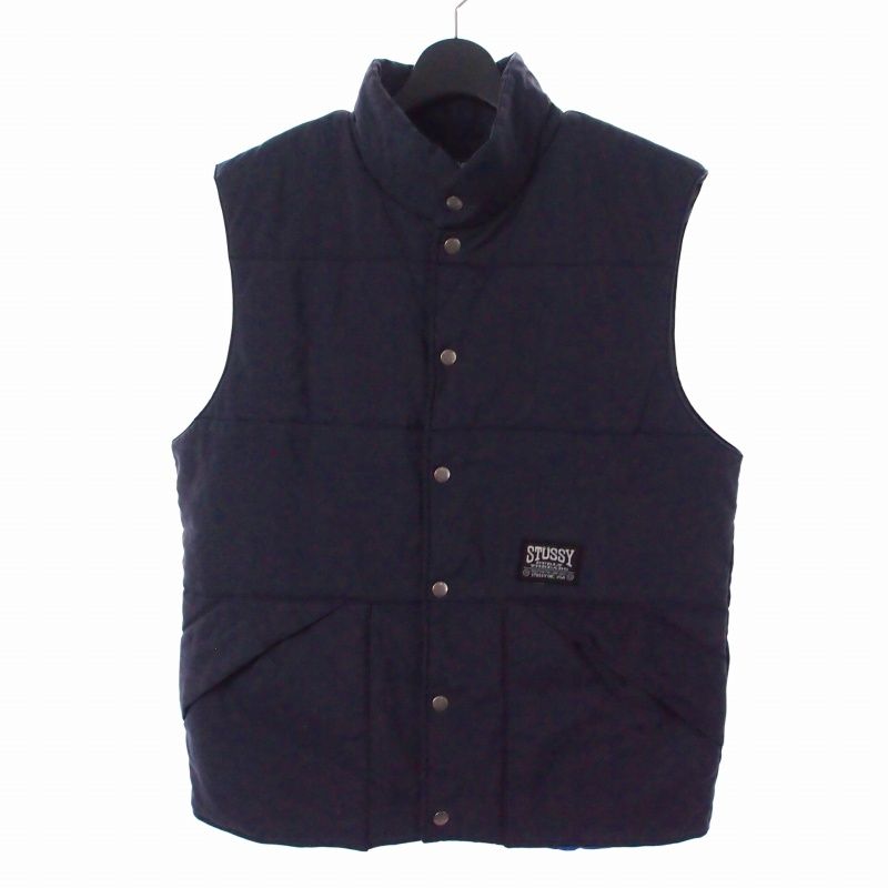 ステューシー STUSSY 00s Old Syussy 中綿ベスト M ネイビー 紺