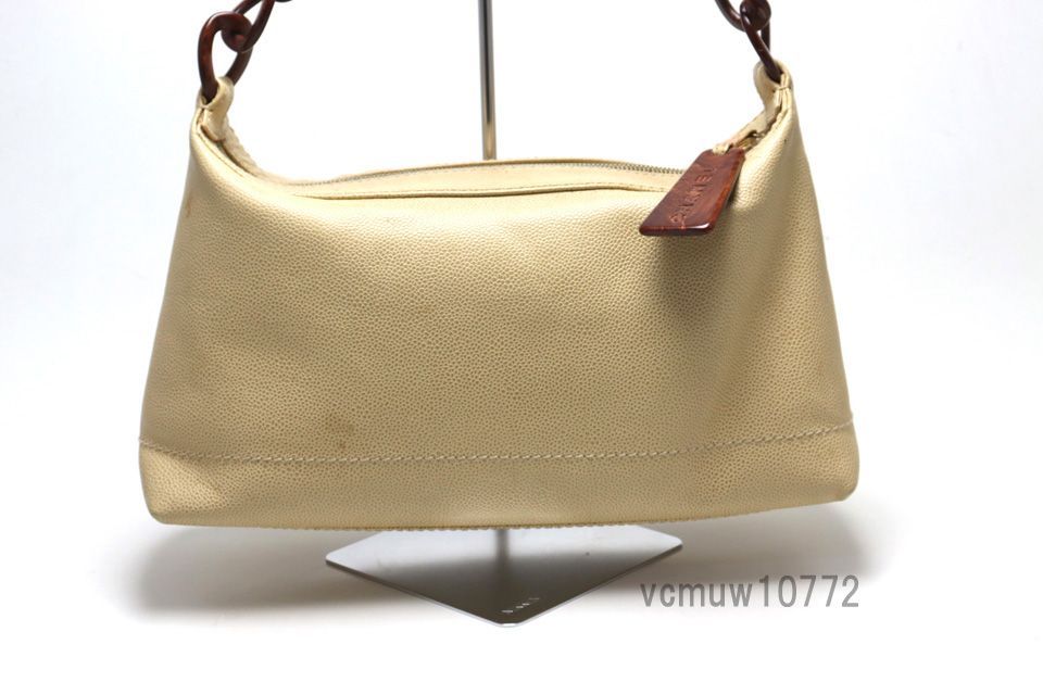 美 CHANEL 7番台 キャビアスキン デカココ GD金具 レザー チェーンショルダーバッグ シャネル 1030wv5599834