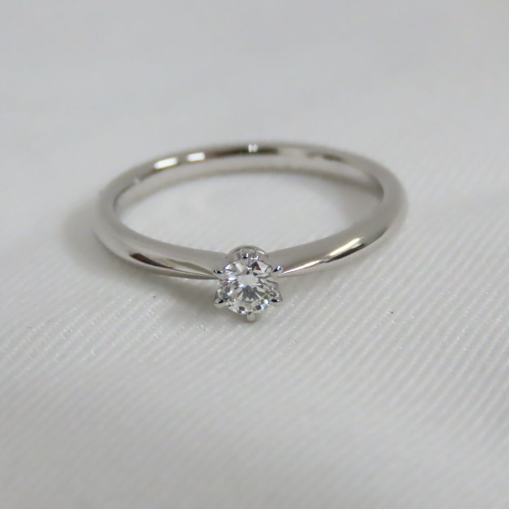 Ts802681 ヨンドシー リング 指輪 立爪リング ダイヤモンド0.178ct F.VS2.EX Pt950 約3.6ｇ ＃約11.5号 4℃