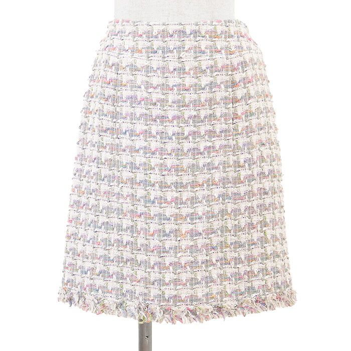 CHANEL シャネル ツイードスカート 04P P23595 ヴィンテージ COCOマークチャーム Aライン 台形 ボトムス レディース サイズ 40 マルチ フランス製 カール ラガーフェルド期