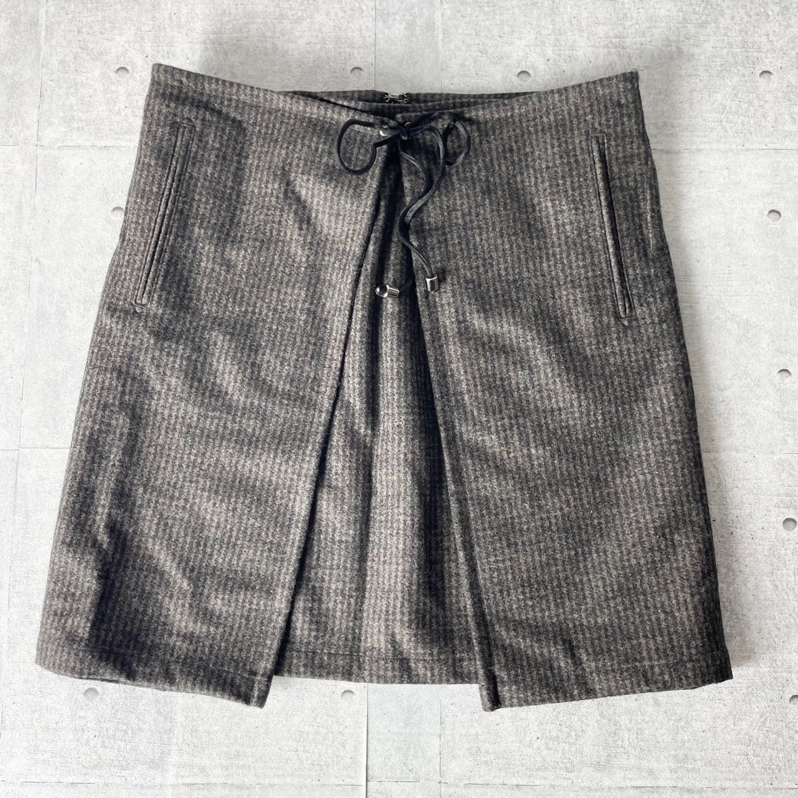 St ANDREWS セントアンドリュース ゴルフウェア ミニスカート チェック柄 ウール Mサイズ ブラウン