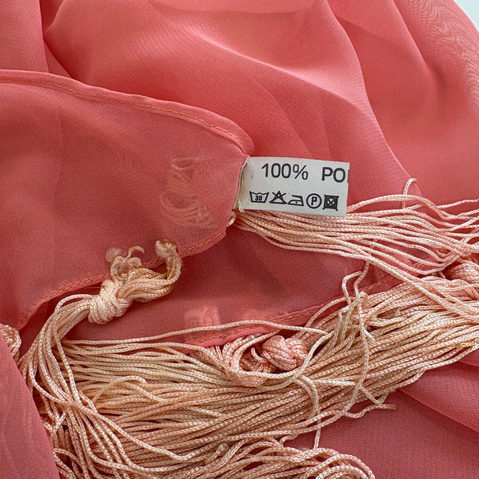 フラメンコ シージョ サーモンピンク 三角 フリンジ ショール - メルカリ