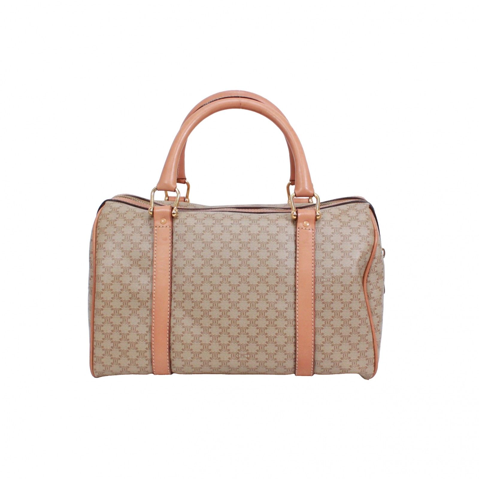 CELINE/マカダム/ハンドバッグ/レザー/セリーヌ/ CELINE セリーヌ マカダム ハンドバッグ PVC/レザー ベージュ【中古