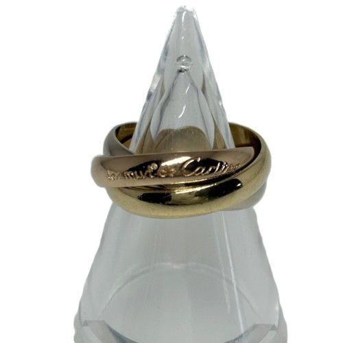 CARTIER カルティエ トリニティ リング クラシックモデル 750 PG WG YG ＃50 ブランドジュエリー 指輪 10号 MM K 18 18金 Au スリー ゴールド 3連 三連 マストドゥ ロゴ 80650