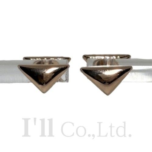PRADA プラダ ミニトライアングル ピアス 1JO968 750PG ブランドジュエリー 両耳用 イヤリング Au750 K18PG ピンクゴールド 18金 三角 エターナルゴールド トライアングルロゴ 80687