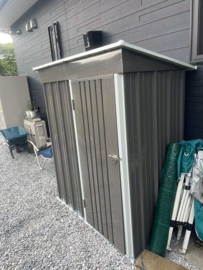 赤字価格 NARUKAMI 可動棚付き&防水防錆 物置 屋外 スチール製 大型収納庫 幅162×奥行92×高さ181cm 引き戸 ロック付き ガーデン収納 ベランダ収納 戸外倉庫 おしゃれ 2COLOR