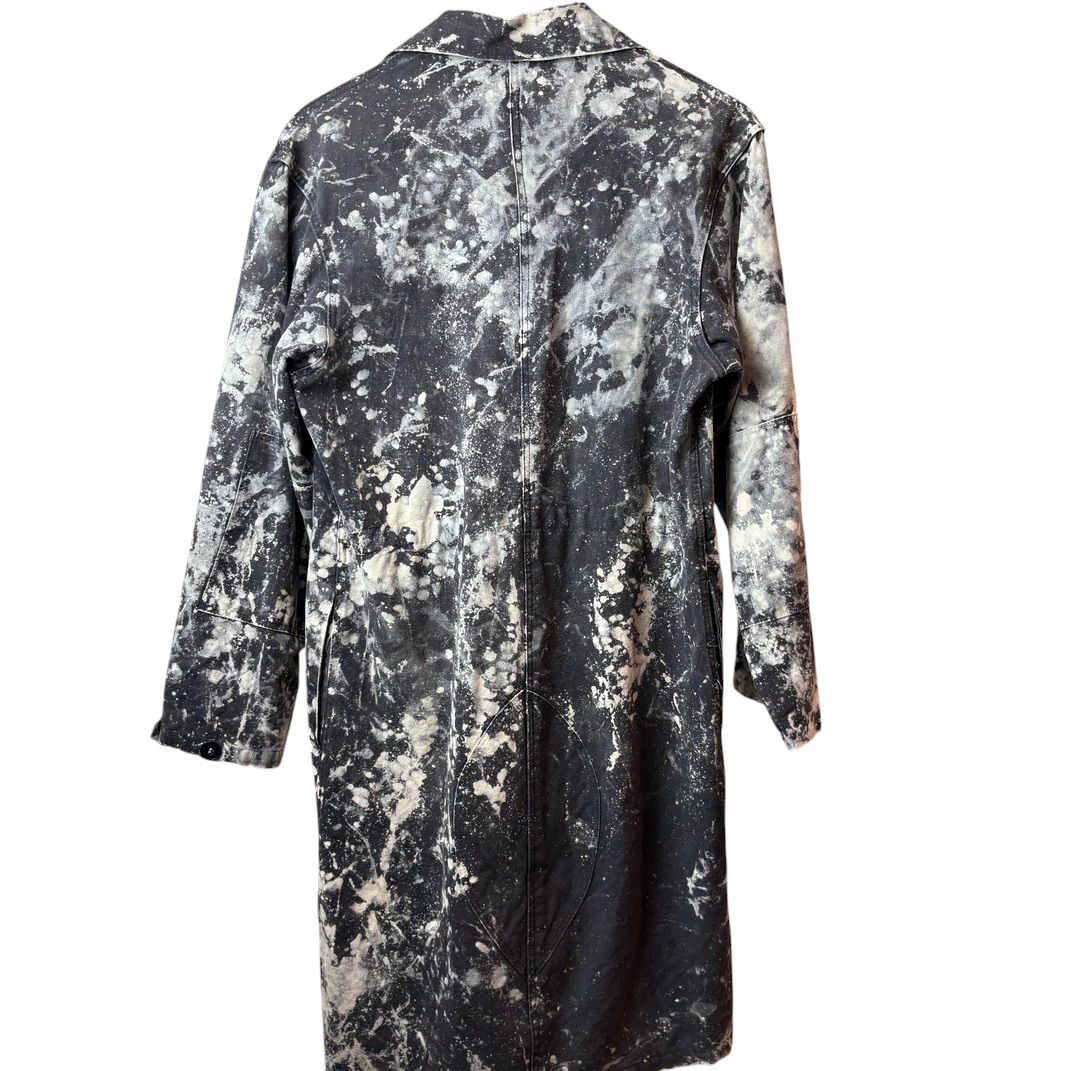 M-44 Splatter Paint Custom French Work Coat Black × White 約M相当