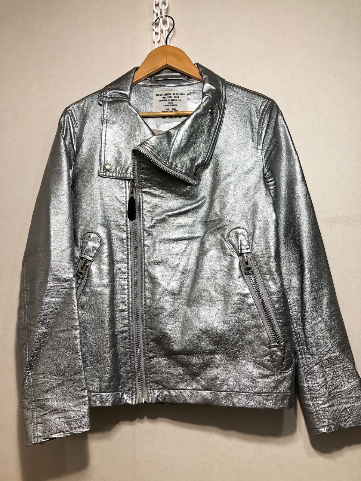 021190 CABANE de ZUCCA コーティング ダブル ライダース - メルカリ