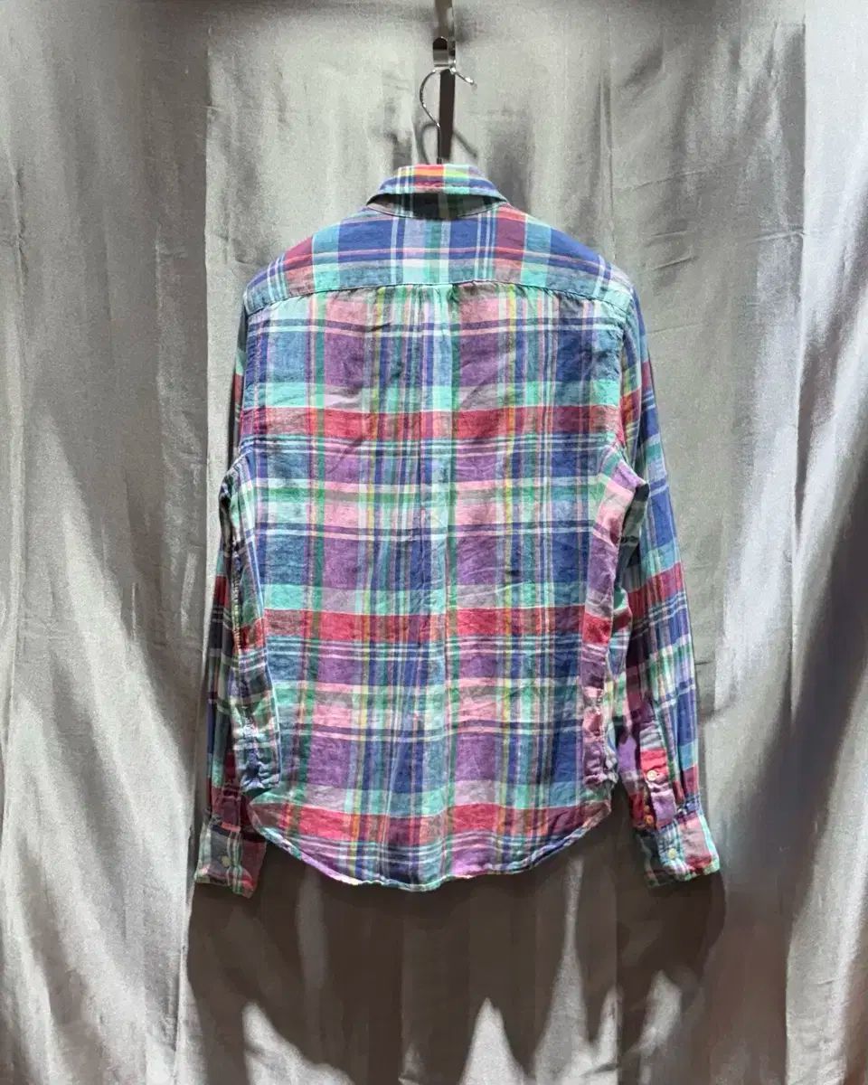  S ポロラルフローレン リネン チェックシャツ 長袖 シャツ ブラウス