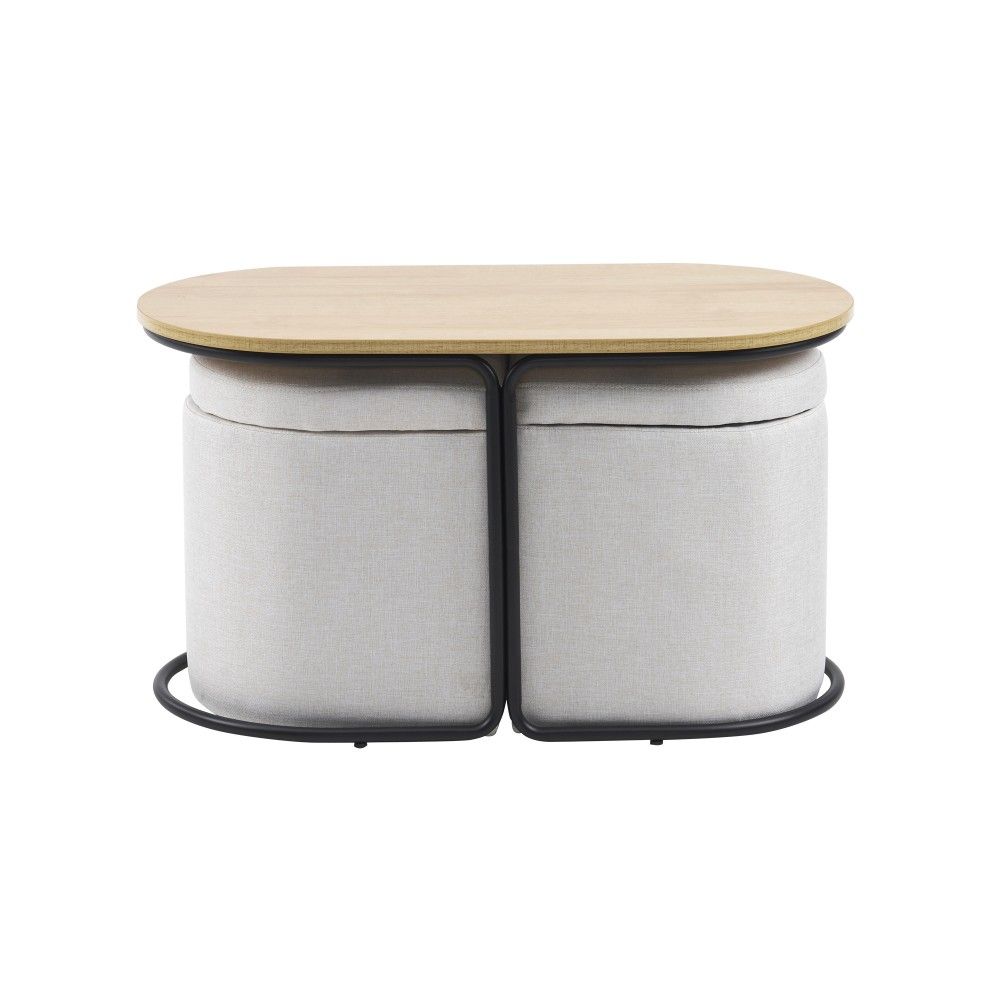 登場 テーブル センターテーブル 完成品 スツール 付き 収納付き サイドテーブル 北欧風 ソファテーブル リビングテーブル ローテーブル モダン 組立不要 ナチュラル