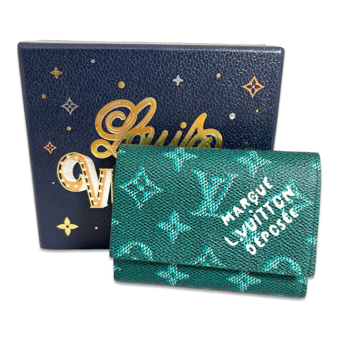 LOUIS VUITTON ヴィクターウォレット 三つ折り財布 コンパクトウォレット モノグラム グリーン ｍ13222ＩＣチップ内蔵