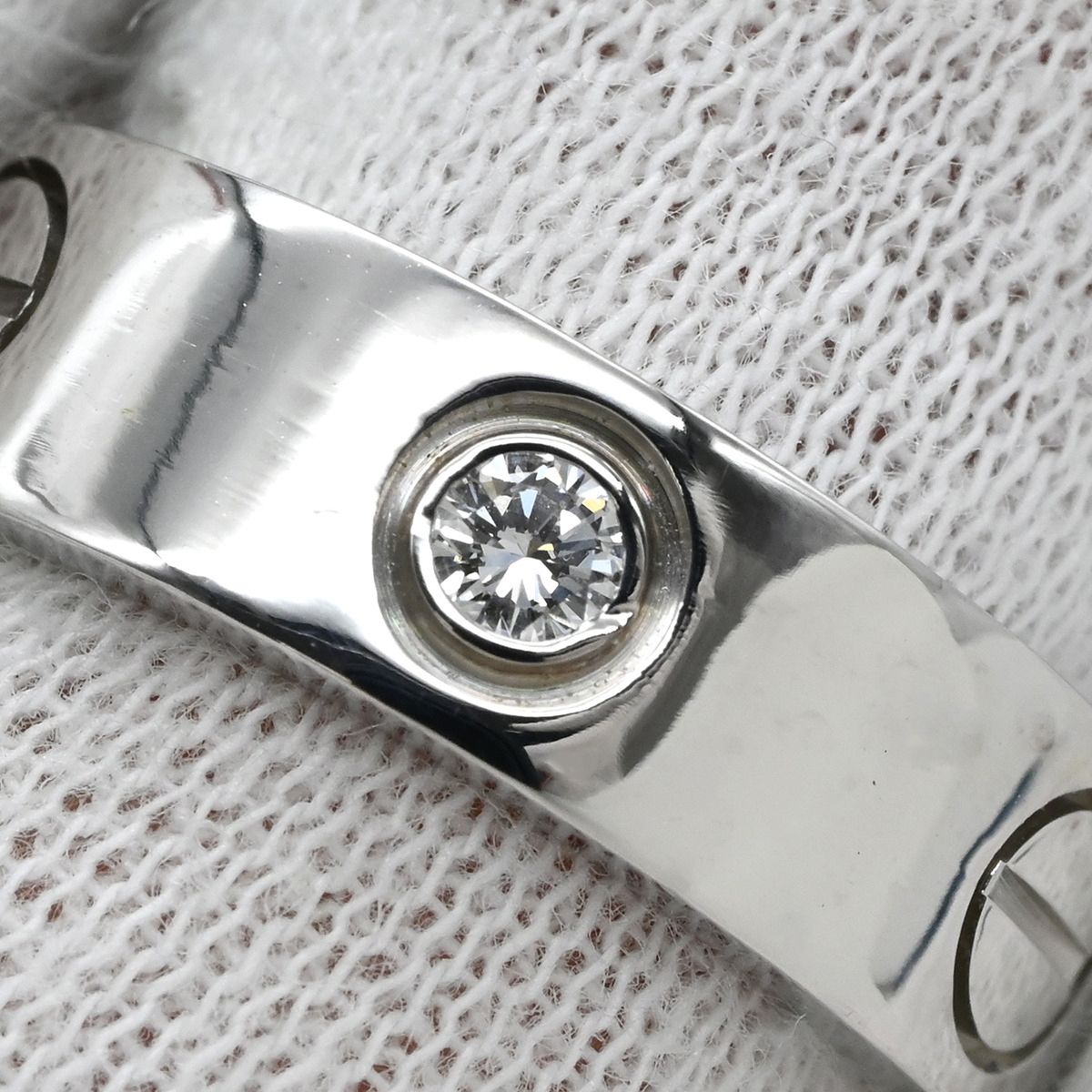  カルティエ Cartier リング 指輪 ラブリング ハーフダイヤ K 18 WG ダイヤモンド ホワイトゴールド 49 LOVE Ring Au 750 18金 3 P 3石 3粒ダイヤ 9号 リング 指輪 アクセサリー