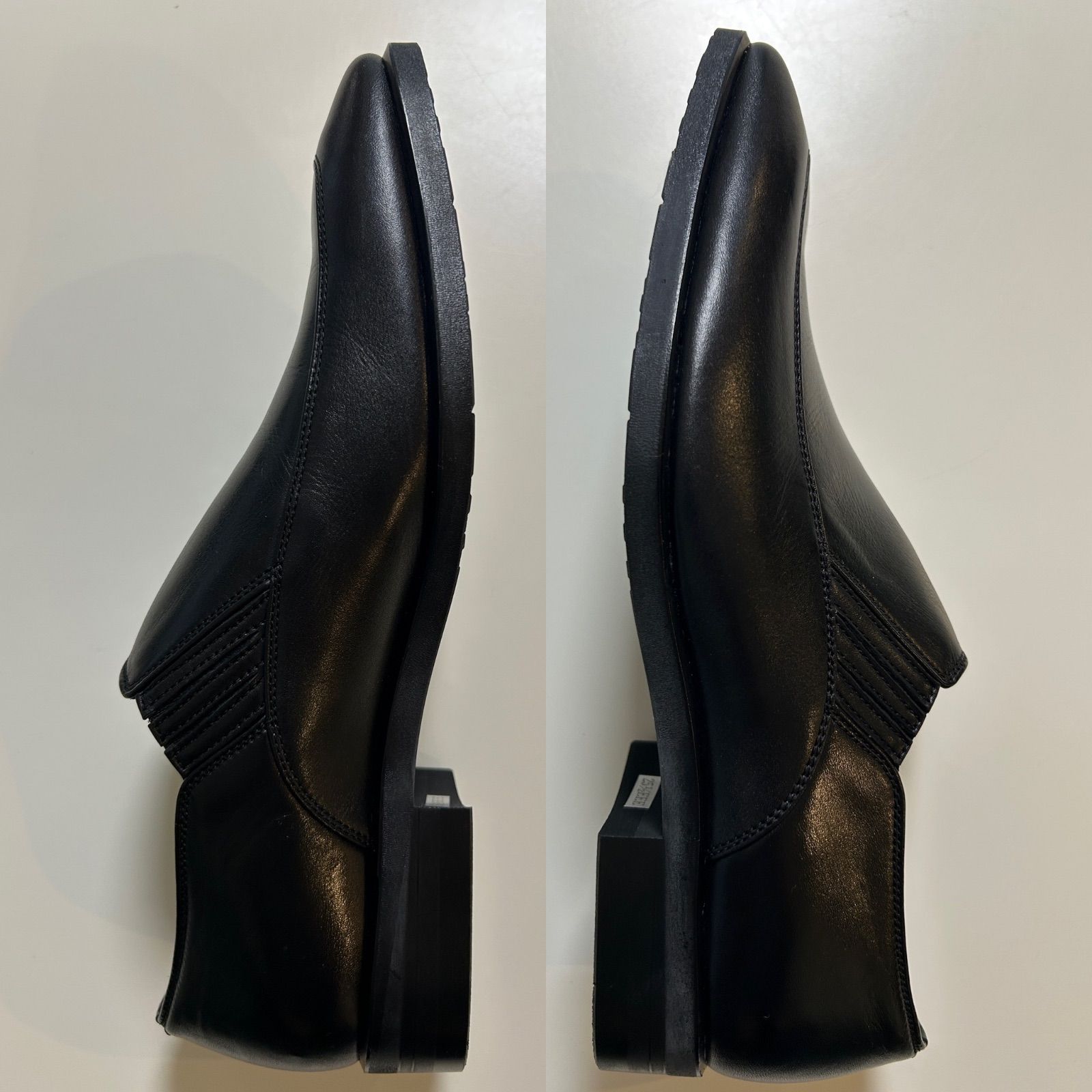 紐無靴 紐なし靴blackブラック黒色系25.5センチEEE3E