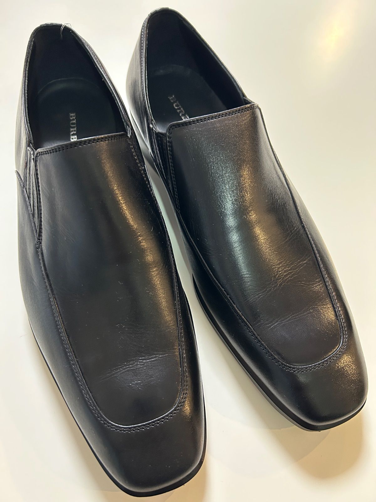 BURBERRYバーバリーローファー スリッポンシューズ ビジネスシューズ ドレスシューズ くつ クツ 革靴 紳士靴 紐無靴 紐なし靴blackブラック黒色系25.5センチEEE3E