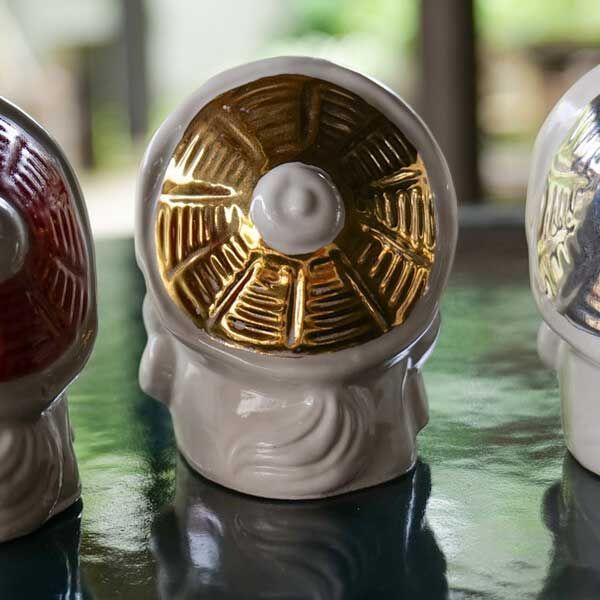 46信楽焼湧水セット 01 信楽焼 たぬき モダン 置物 SHIGA LUCKY 金彩 ゴールド 日本製 信楽焼