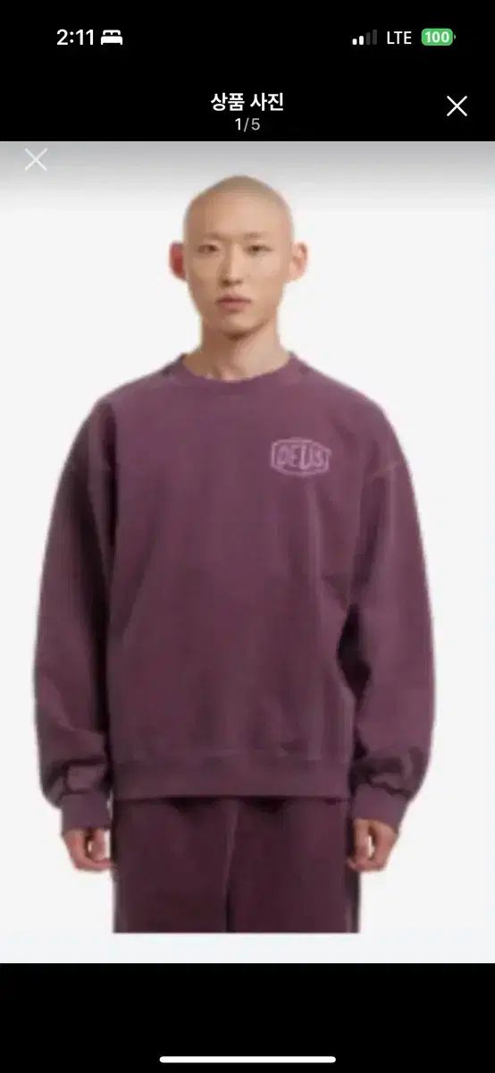 デウス オーバダイド スウェット DARKプラム S