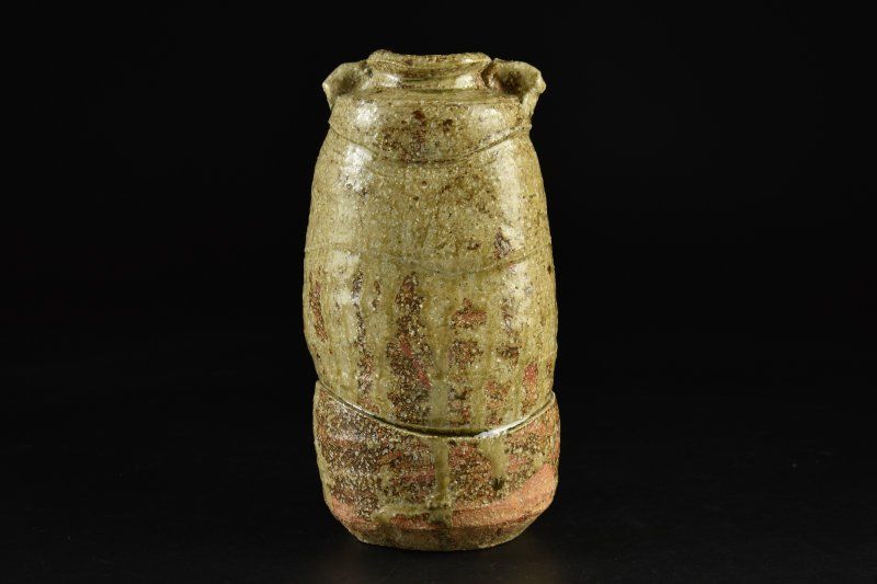 蔵A5513】坪島土平 伊賀 耳付花入 共箱 - メルカリ