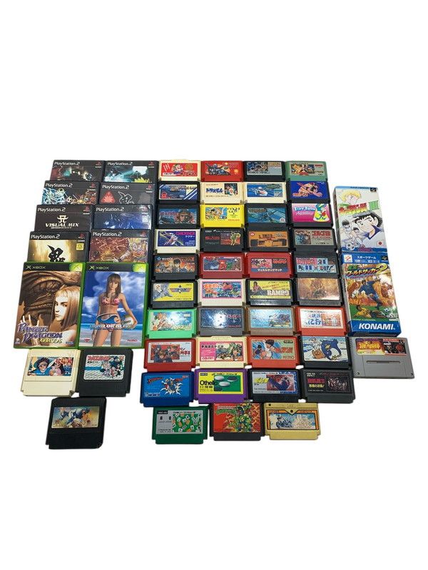 レトロ ソフト 55本 まとめ セット ファミコン シーパーファミコン XBOX PS2 鬼武者 キャプテン翼 鉄腕アトム など 023-251111-mh-12-fuz