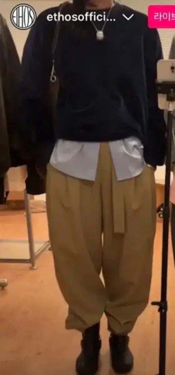 エートス ベロア スウェット ネイビー