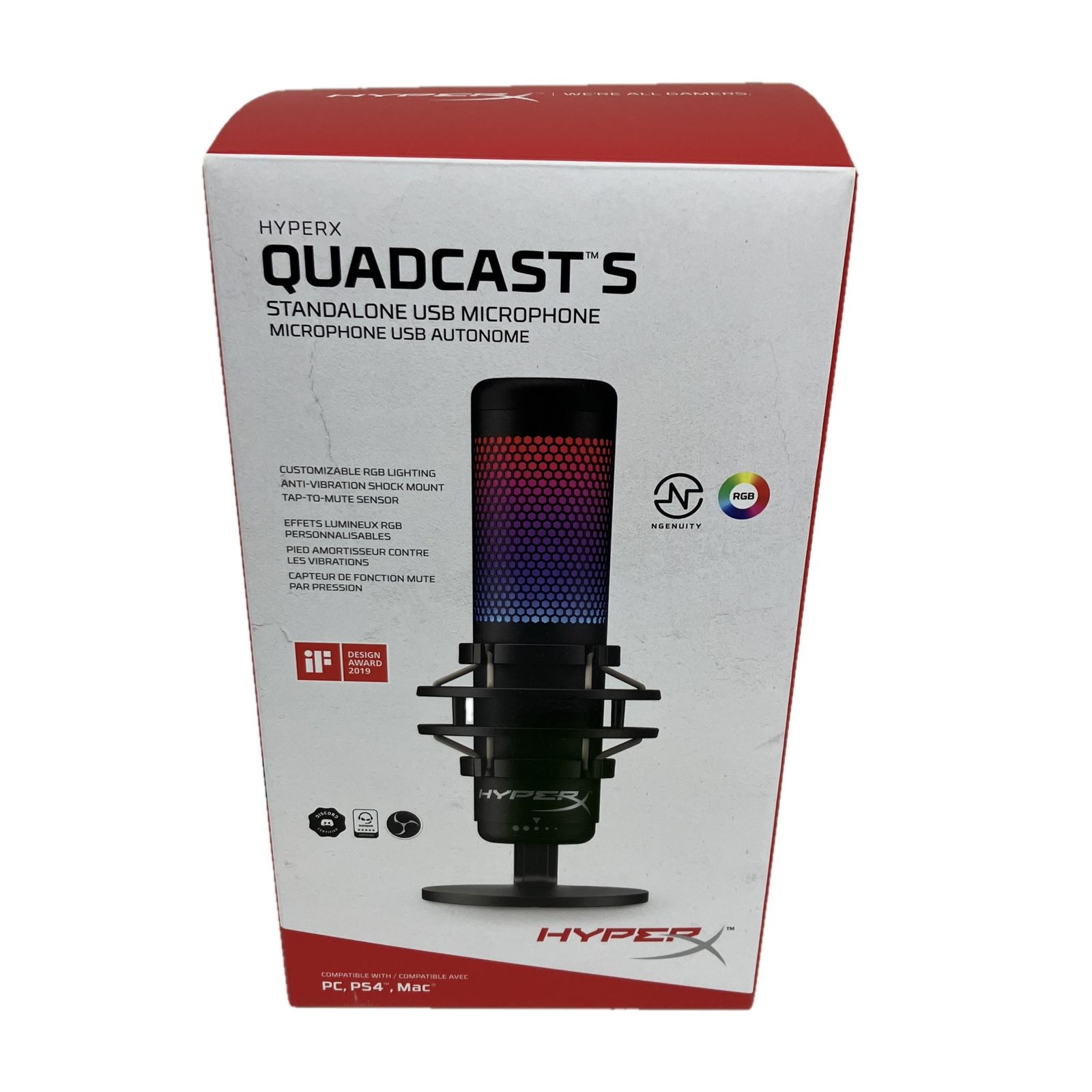 HYPERX QUADCAST S HMIQ1S-XX-RG G RGB USB コンデンサーマイク 4指向性 ストリーミング 配信 S10600911
