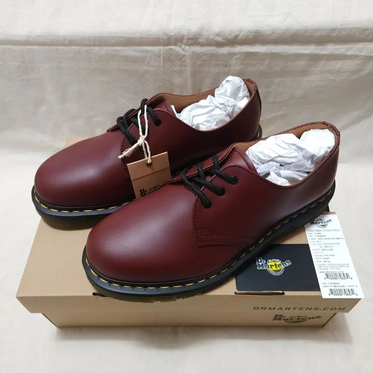 7UK DR. MARTENS ドクターマーチン 1461 スムース さくらんぼレッド 3ホール 260 265