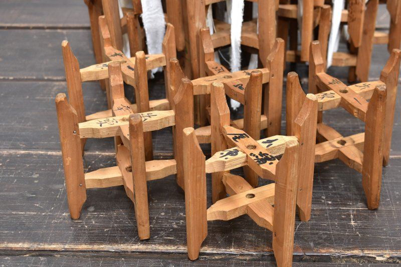 蔵A 5462 a 古民具 木製 レトロ 糸巻 鉢置 四ツ枠 50点