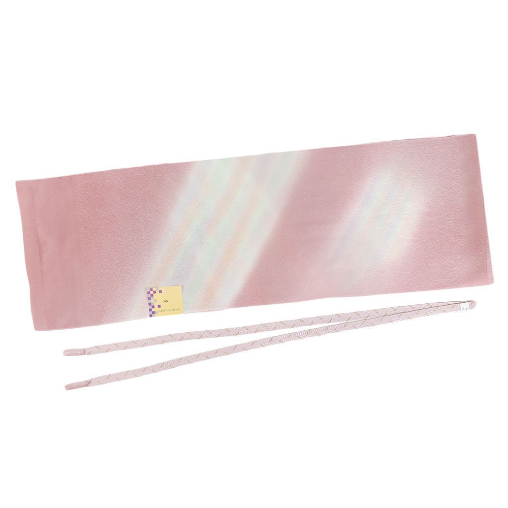 帯揚げ 帯締め セット 訪問着 正絹 フォーマル ピンク 虹色 並尺 友禅染 綸子 ぼかし おしゃれ 帯締め帯揚げセット 着物 和装 No 8 3308