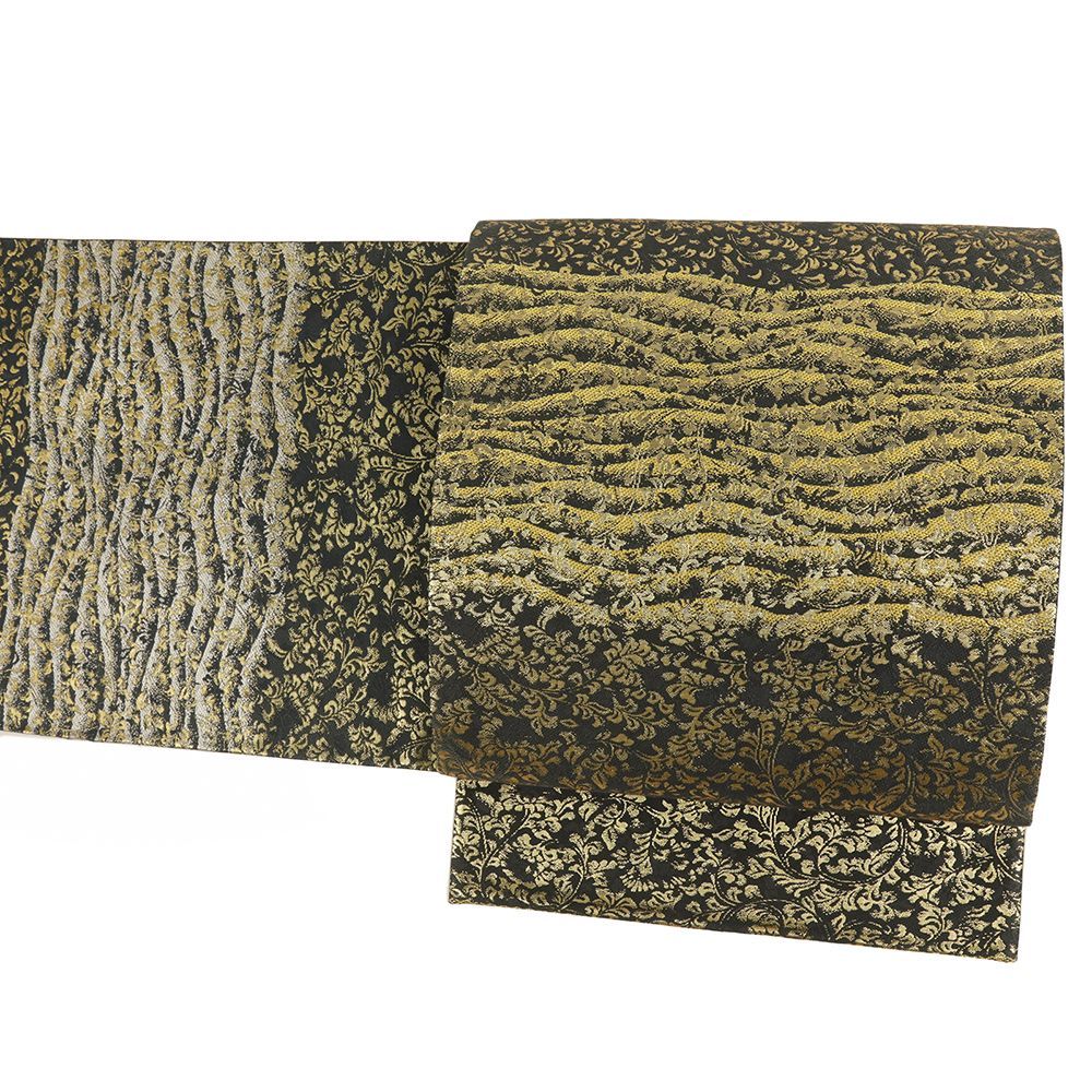 専用です　　　織楽浅野　袋帯　未使用 袋帯 織楽浅野 中古 正絹 黒地 金 リサイクル 帯 西陣織 花唐草 礼装用