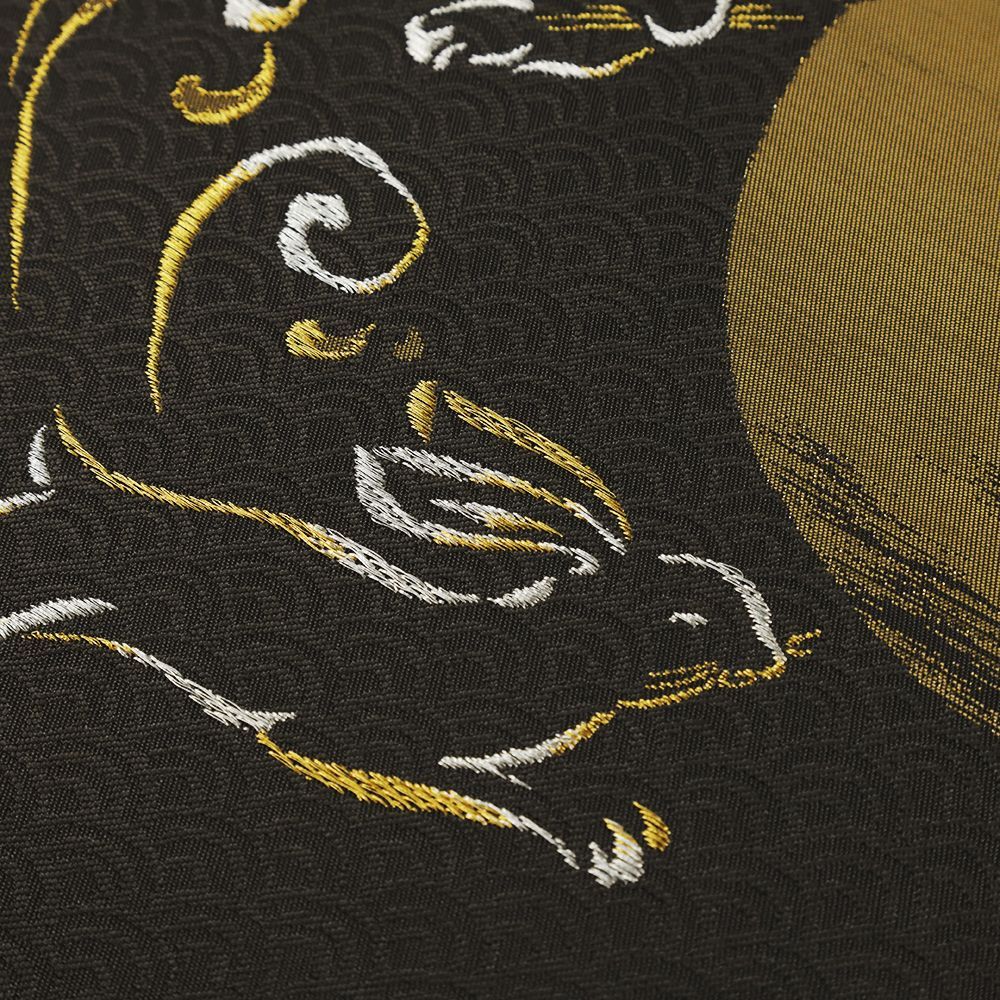  袋帯 うさぎ 正絹 焦げ茶 金 お月見 リサイクル 帯 西陣織 礼装用 セミフォーマル 金糸 銀糸 仕立て上がり No.i 6-2426 袋帯 帯