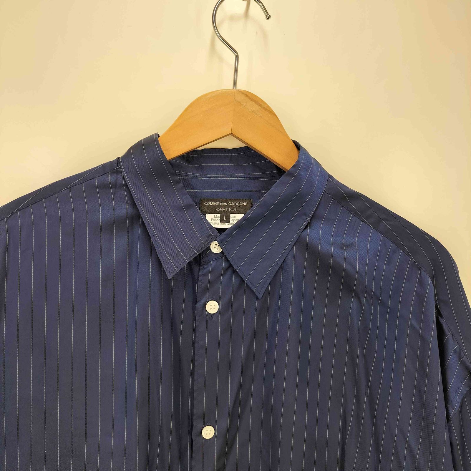 COMME des GARCONS HOMME PLUS(コムデギャルソンオムプリュス) 21SS メタルアウトロー期 ラメストライプ オーバーサイズシャツ  メンズ JPN：L 【中古】【ブランド古着バズストア】 コムデギャルソンオムプリュス COMME des GARCONS HOMME PLUS 21SS