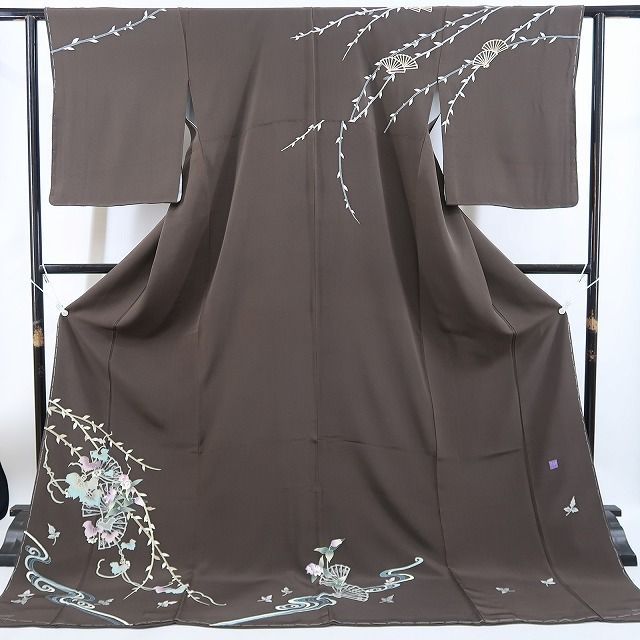 ❁tomihisa❁新品 本加賀友禅 橋本静香 落款 着物 正絹 仕付け糸付“風