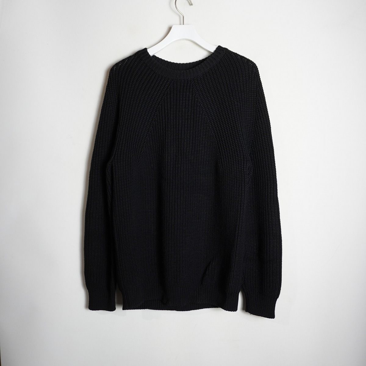 23AW BATONER バトナー SIGNATURE CREW NECK シグネーチャー ウール ラグラン ニット セーター BN-23FM-030 ブラック 黒 2 621P