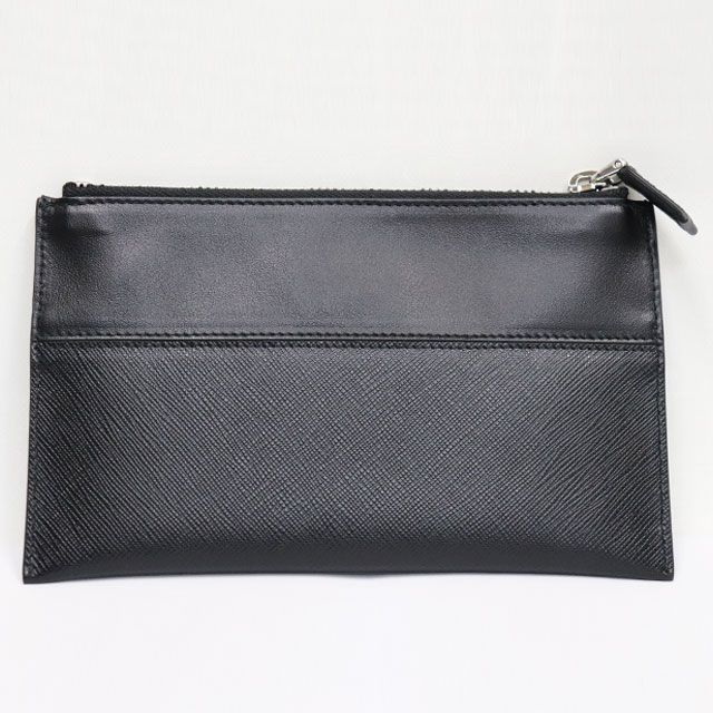 プラダ PRADA ポーチ 小物入れ レザー ブラック 黒 シルバー金具 2MB030 サフィアーノ プラダ マルチポーチ ブランド レザー ポーチ プラダポーチ 8180