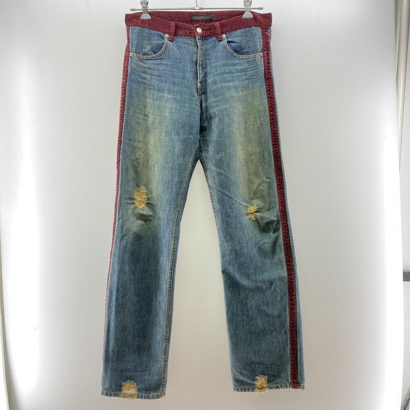UNDER COVER 02aw 魔女期 ベロア切り替えデニムパンツ LARGE M258 アンダーカバー 24