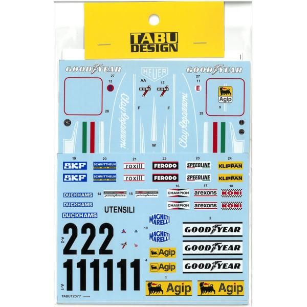 1/12 フェラーリ 312T 1975/1976 フルスポンサーデカール TABUデカール タブデカール TABU12077B