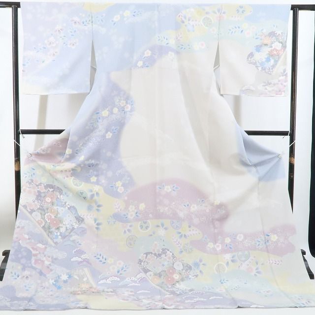  ❁tomihisa❁ 着物 正絹 仕付け糸付 トールサイズ 春を思わせる優しい色で心の高鳴りを生む松や橘 菊や梅 古典の風 訪問着 4733 訪問着 付け下げ 着物