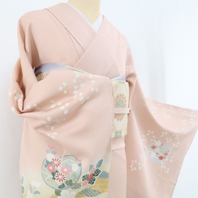 新品 東武謹製 金駒刺繍 着物“和に染まる”正絹 仕付け糸付 訪問着 5707 新品 東武謹製 金駒刺繍 着物“和に染まる”正絹 仕付け糸付 訪問着