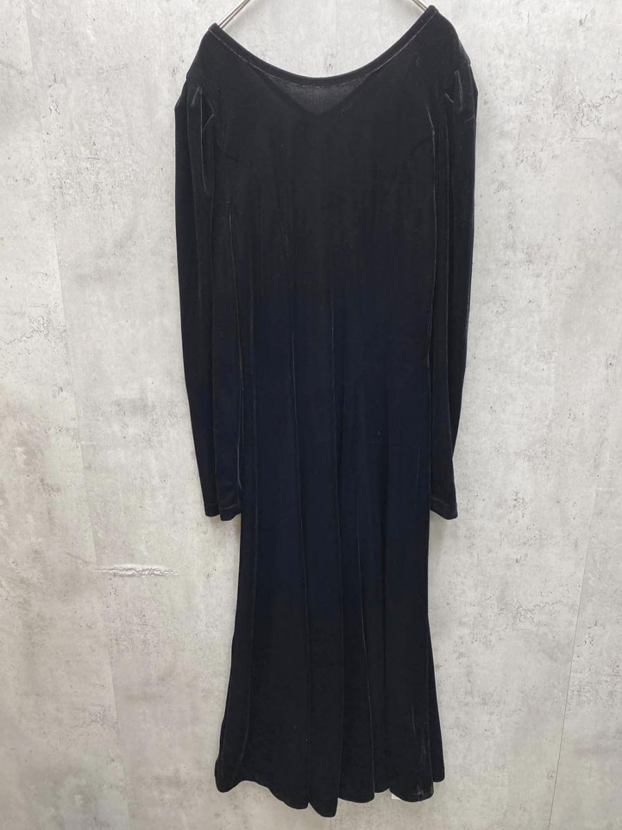 ANDREA&Co. アンド アンドコー ベロア Vネック ワンピース sizeF 黒 レディース