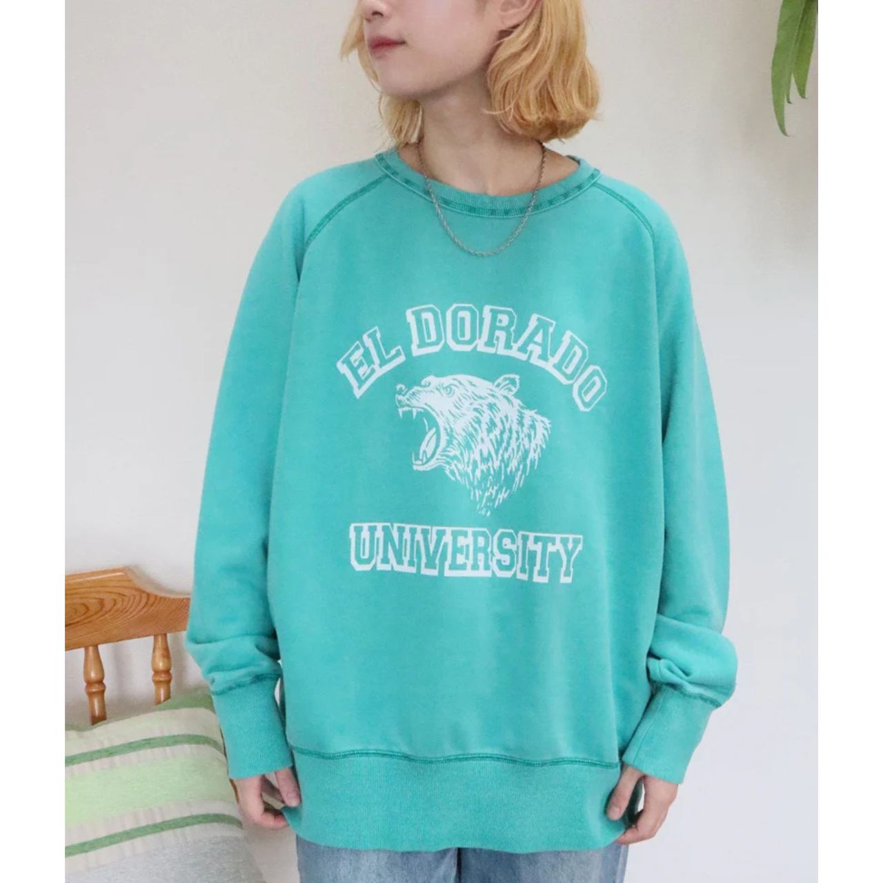 RED DOGS レッドドッグス pigment raglan sweat green 熊 スウェット ホットドッグ