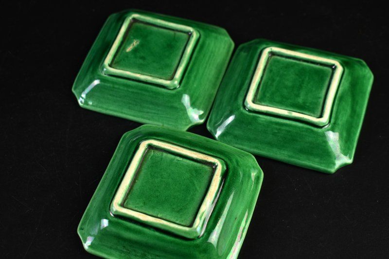 【希少美品】清緑釉　六角陰刻龍図皿　飾り皿　清時代　中国美術　珉平焼 希少美品】清緑釉 六角陰刻龍図皿 飾り皿 清時代 中国美術 珉平焼