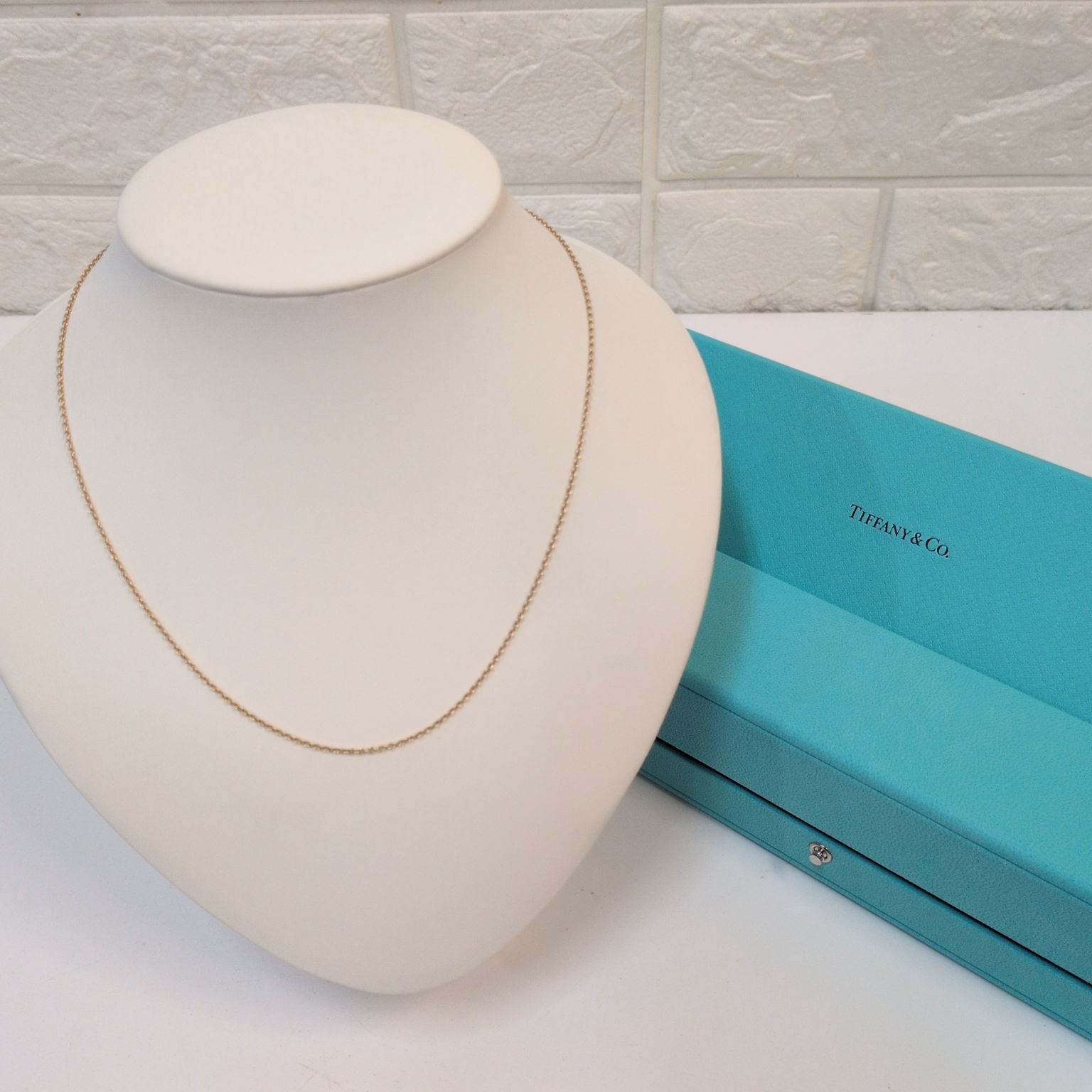 Tiffany & Co. ネックレス　チェーン　40cm AU750 K18 TIFFANY&Co. ティファニー チェーン 40cm ネックレス K18イエロー