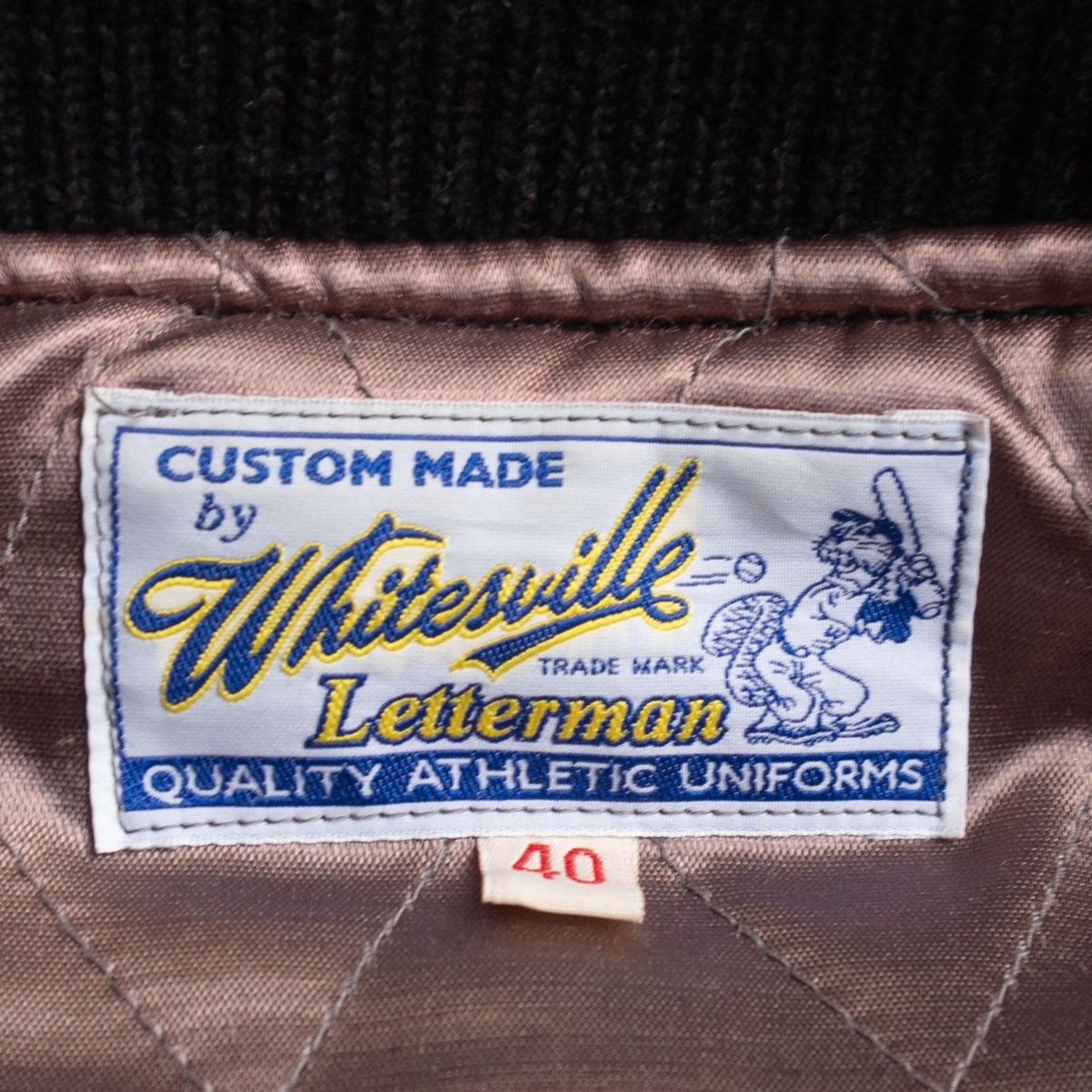 美品】WHITESVILLE【フルデコ レザースリーブ スタジャン】40