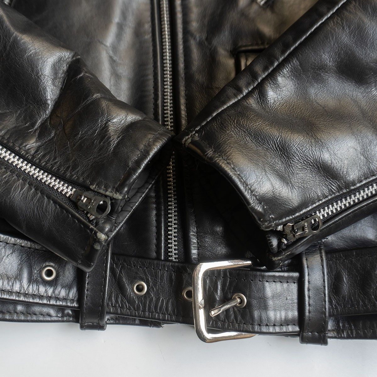 美品】666 triple six【ステアハイド ダブルライダースジャケット】38