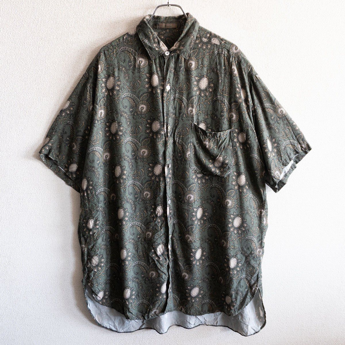 雰囲気抜群 Y s for men 80s ビッグシルエット レーヨン 半袖シャツ YOHJI YAMAMOTO ヨウジヤマモト ワイズフォーメン s2511046