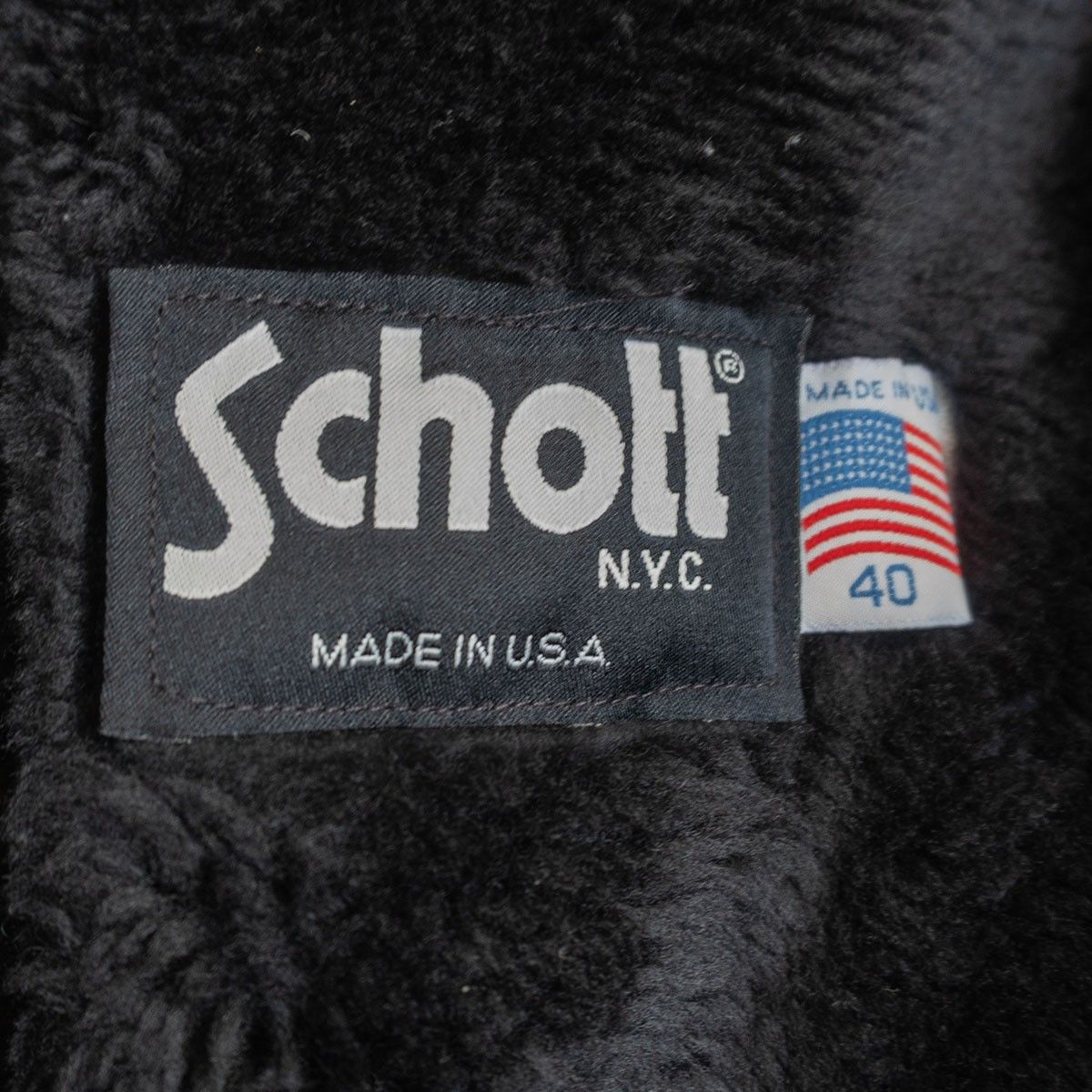 耳新しい SCHOTT 643E シングルライダースジャケット 40 襟 レザー アメリカ製 ショット 25110143