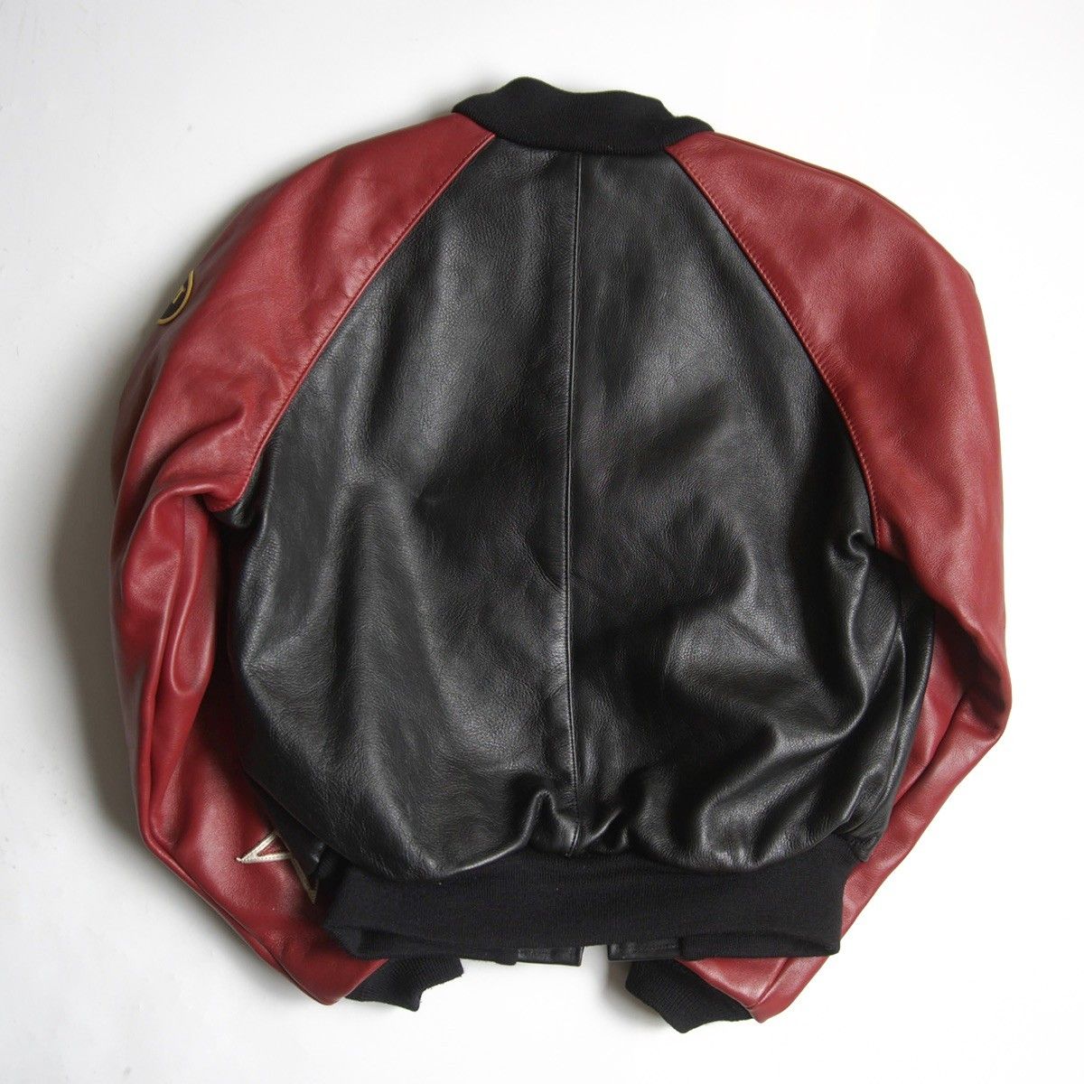 美品】 VANSON 【TJP オールレザー スタジャン】38 ブラック レッド