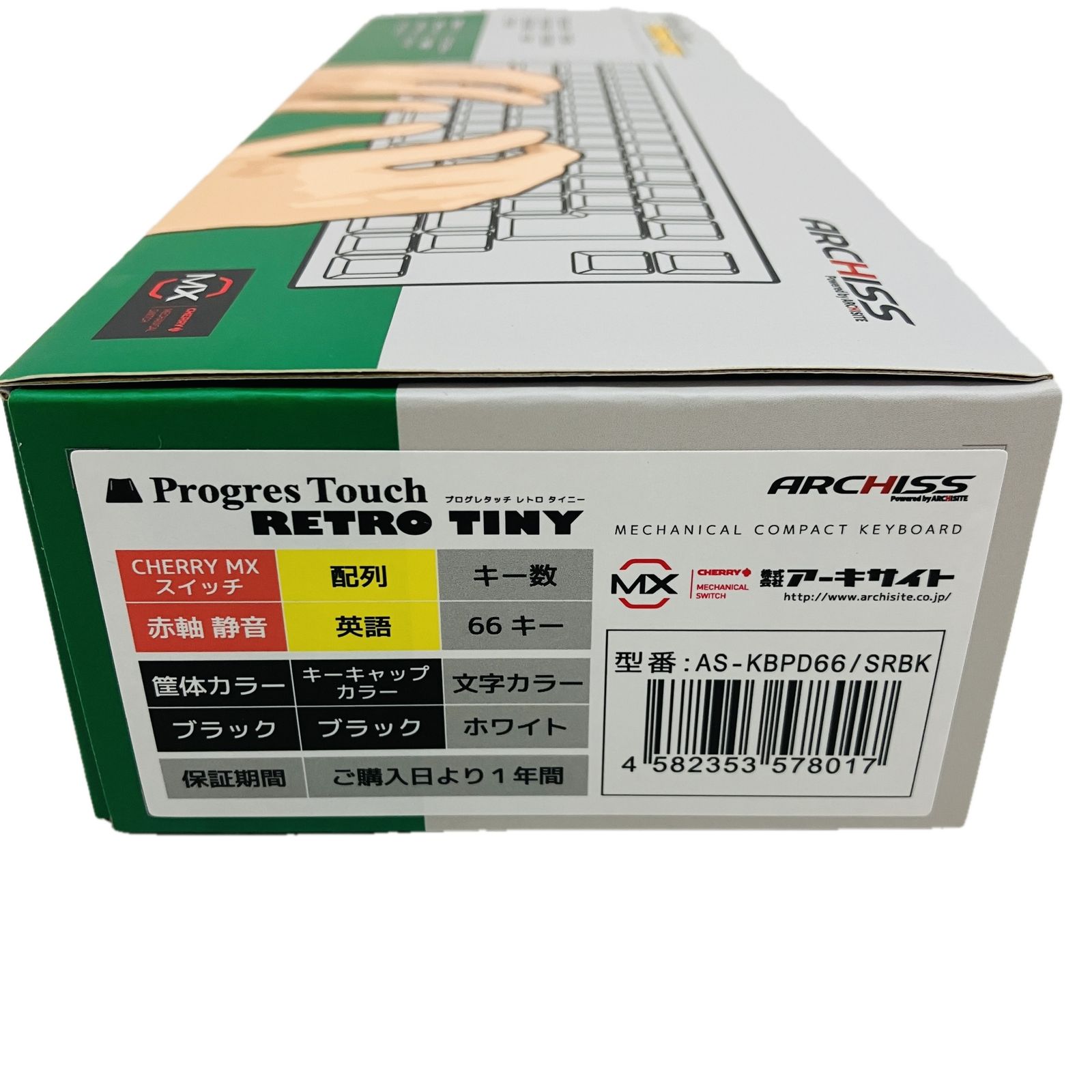 ARCHISS AS KBPD 66 SRBK ProgresTouch RETRO TINY 英語配列 静音赤軸 メカニカルキーボード PC