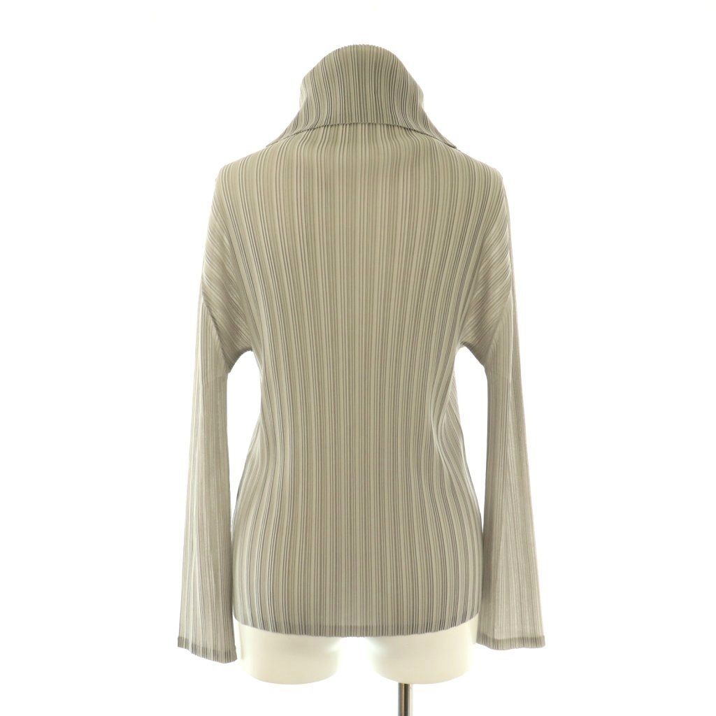 プリーツプリーズ PLEATS PLEASE イッセイミヤケ プリーツハイネックカットソー 長袖 3 グレー DF OS