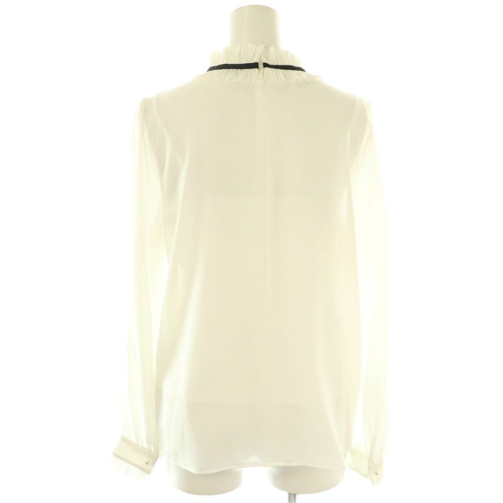 ソブ sov. ダブスタ 25AW フラワーシフォンブラウス 長袖 36 白 ホワイト AT OS SH