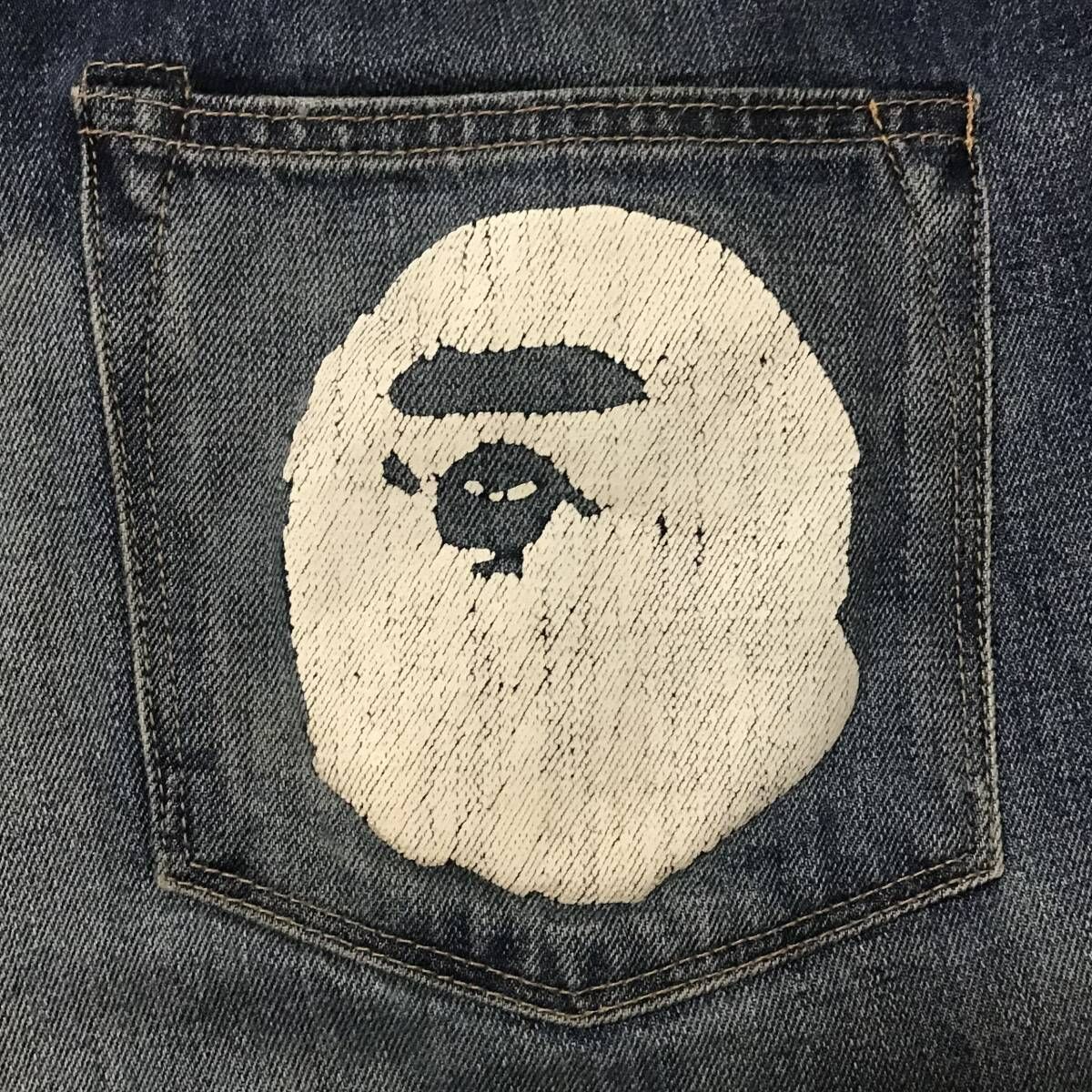 ☆XL☆ BAPE STA APE HEAD Denim Pants a bathing ape star BAPESTA